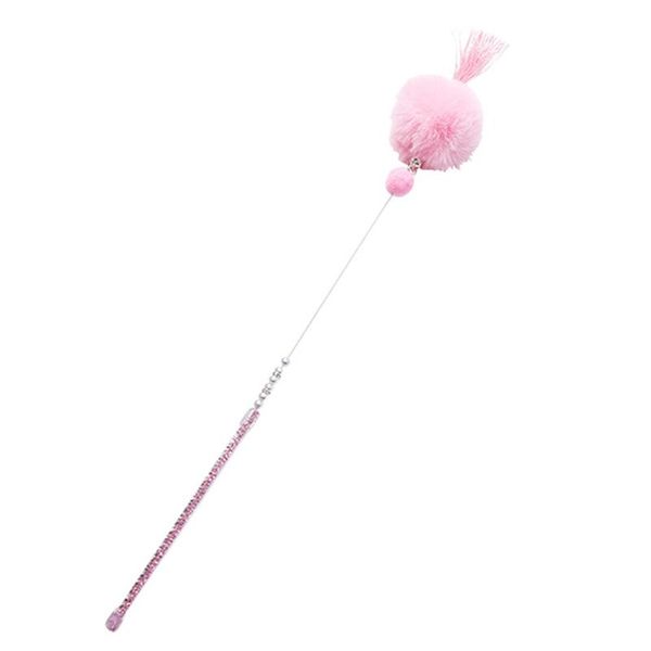 

tassel colored beaded short scat catcher teaser wand with hair ball pet 40ja
