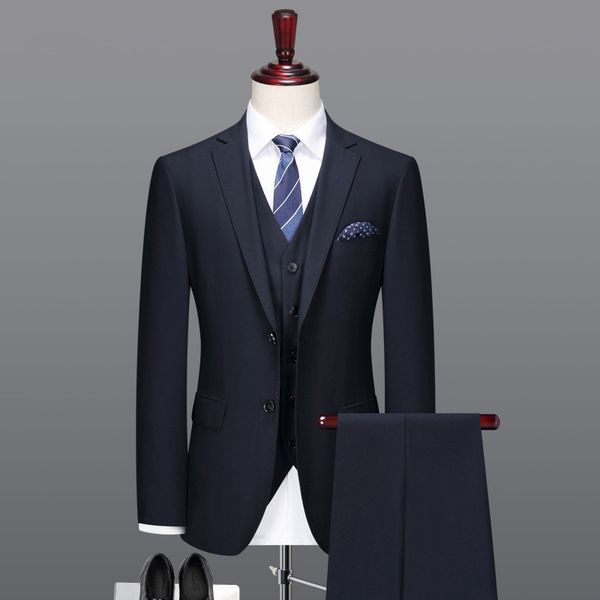 

men suit 70% wool deep blue formal single breasted men suits for wedding 3 pieces suit 2 pieces prom suits 4xl plus, White;black