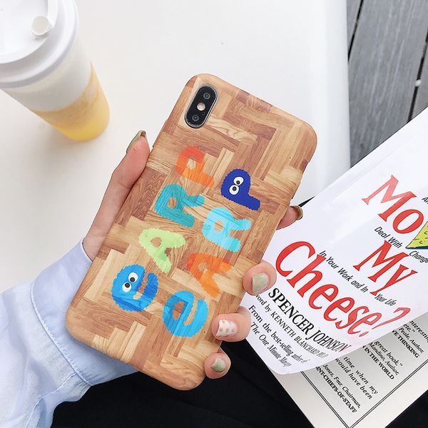 

creative english alphabet phone case wood plank texture for iphone xs max xr 6 7 8 x plus soft cover cell phone cases