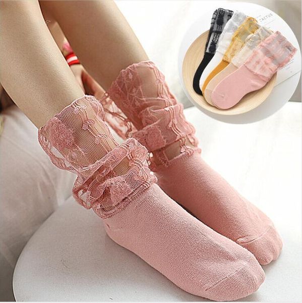 

kids socks girls lace knee high socks lovely mesh princess stockings baby patchwork casual stockings summer fashion leggings ayp650, Pink;yellow