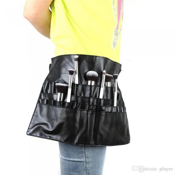 

sell black color pvc professional cosmetic makeup brush apron waist bag artist belt strap holder