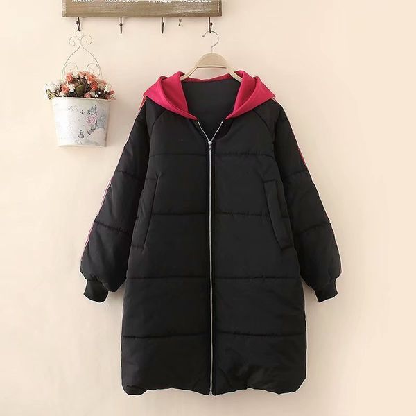 

2019 new long down parka women's women's winter jas fat cat capuchon womens upwear park, Black