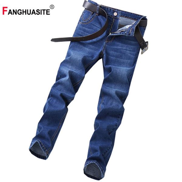 

men's classic fashion jeans straight lightweight comfortable solid color full length pants business casual pencil pants men kk80, Blue