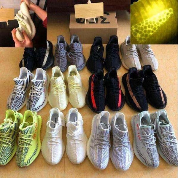 

with box men women reflective running casual shoes yezzy yezzys yecheil v2 cream white sports training sneaker size 7-79wl#, Black