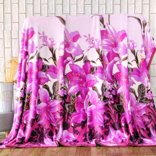 

cute plush package edge technology pattern high density super soft flannel blanket to on for the sofa bed textile