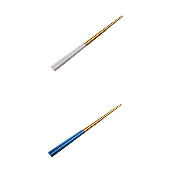 

2pairs exquisite durable stainless steel chopsticks ecofriendly tableware