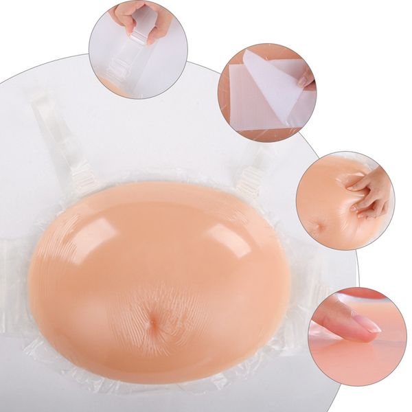 

100% silicone fake pregnant belly jelly belly, disguised pregnant women fake belly halloween cos props, White