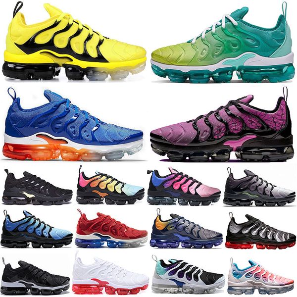 

wholesale new bumblebee sunset fades green tn plus casual shoes for men women grape bright crimson hyper wolf grey mens trainers sneaker, Black