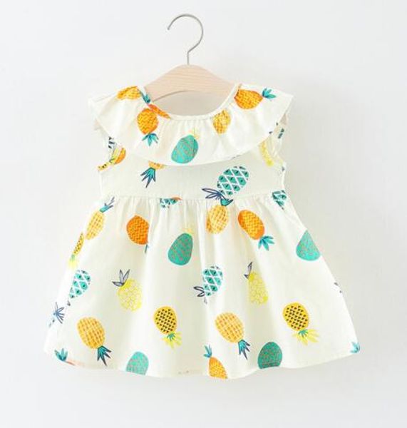 

kids clothes girls new baby girl ruffles sleeveless dress v-back with bow 100% cotton infant girl dress, Red;yellow
