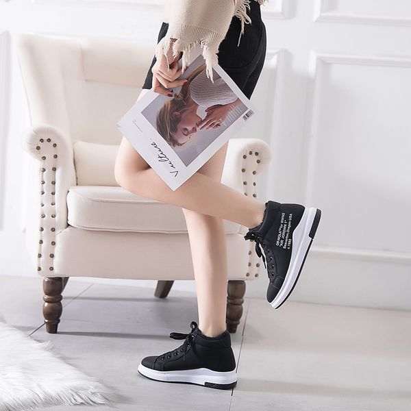 

women's winter shoes sneakers plus velvet warm women's shoes, Black