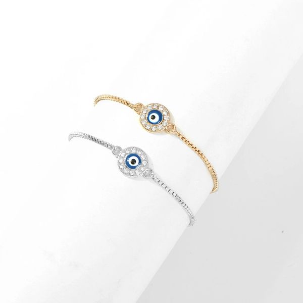 

angel eye charm bracelets for women alloy chain blue eye bracelet bohemian gold silver holiday style fashion lover jewelry gifts, Golden;silver