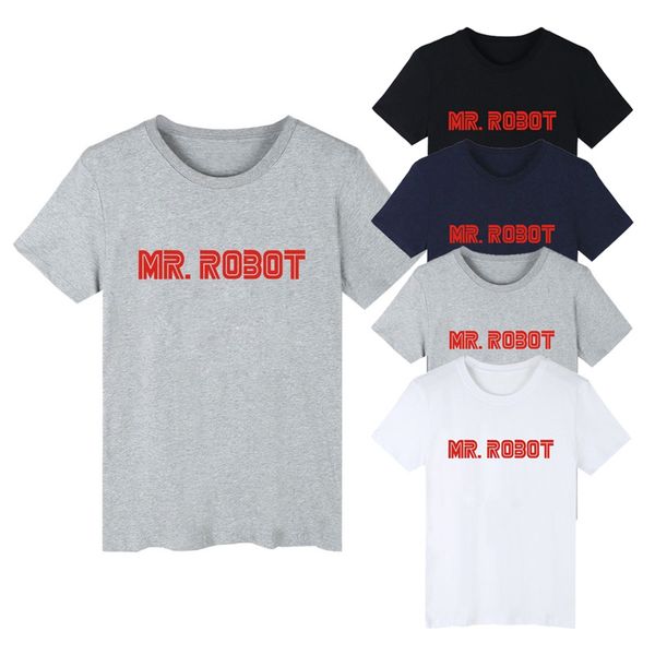 

2020 mens summer hip hop t-shirt mr. robot letter printed o-neck cotton casual short sleeve size s-3xl, White;black