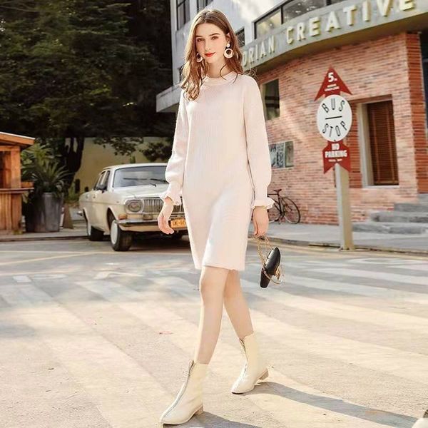 

women autumn winter sweater dress luxury designer long sweaters dresses womens knitted bell sleeve purple vintage dress gift sml, Black;gray