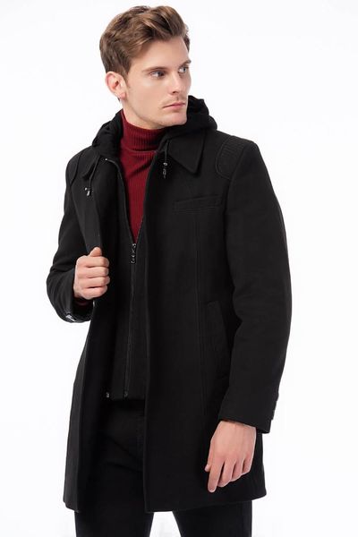 

dewberry men 's black overcoat-1020001p7641, Black;brown