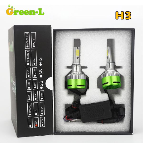 

green-l led headlight h3 h1 h4 h11 h7 9005 9006 led 24v 9000lm automotive car lights fog lights lamps for car