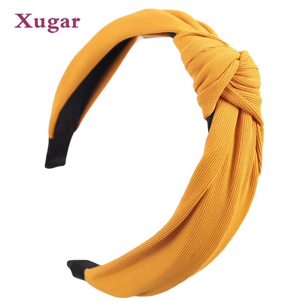 

solid soft knotted flamingo headband hairband for women lady bow hair hoop hair accessories headwear c19021601, Golden;white