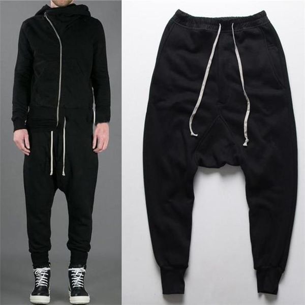 

pants solid color pocket fashion style homme clothing casual apparel regular harem designer mens solid color, Black