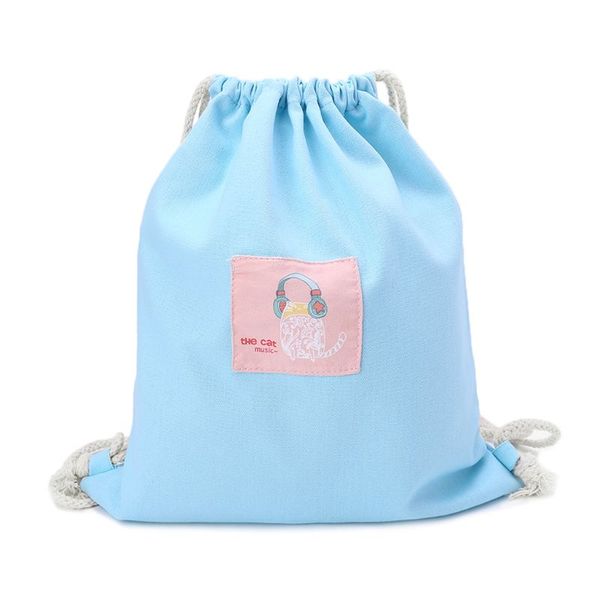 

women printing drawstring bag cinch sack storage shopping travel bag backpack