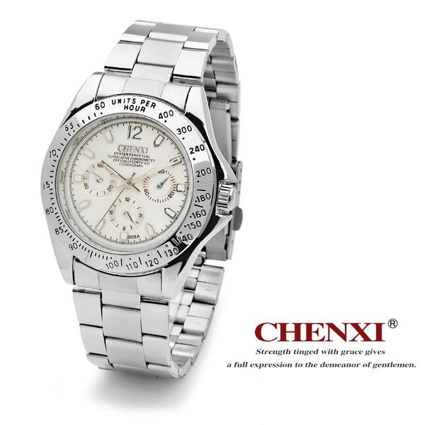 

classic men's watch luxury quartz watch chen xi brand waterproof luminous watch 008a ing, Slivery;brown