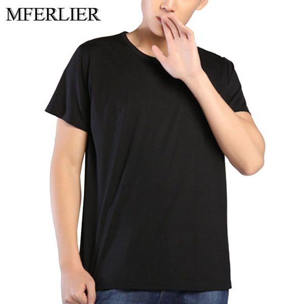 

mferlier 2019 summer t shirt men cotton bust 135cm short sleeve men t-shirt 8 colors, White;black
