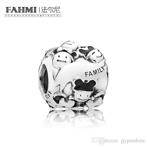 

pandora 100% стерлинговое серебро 925 1: 1 оригинал happy family charm бисерных украшений женщин праздник свадьба очаровательных подарки, Black