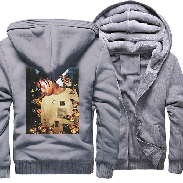 

fashion thicked hoodies travis scobutterfly men's swratshirts 2019 winter streetwear male jackets cotton brand warm coats, Black