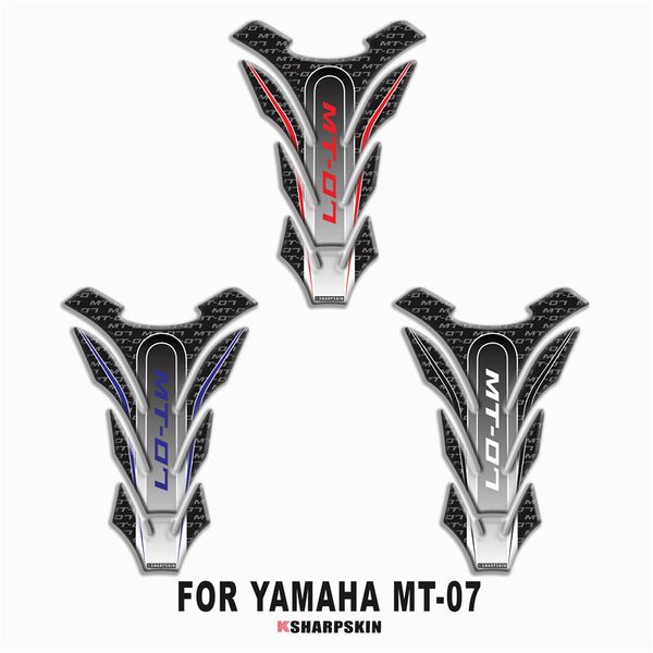Adesivos espinha de peixe para motocicleta, decalques decorativos coloridos, almofada de proteção do tanque de combustível para yamaha MT-07242Q