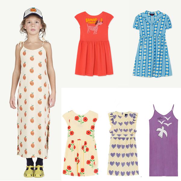 

kids dresses 2020 tao brand new spring summer girls fashion print short sleeve dress baby child princess loveley baby clothes, Red;yellow