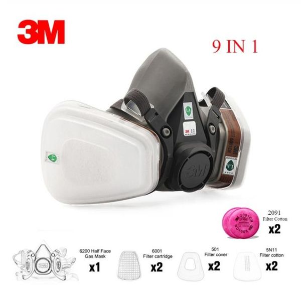 

3M Маска 6200 19 в 1 PM2. 5 промышленный противогаз половина лица покраска распыление респиратор безопасности работы фильтр пылезащитная маска пылезащитный