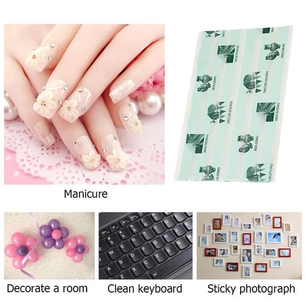 

1 bag blue universal nail clay reusable adhesive false nails chip manicure gel polish nail art salon tools diy tips sticky, Red;pink