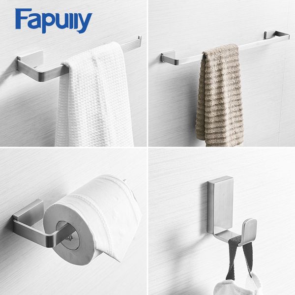 

fapully euro paper holder towel ring robe hook brushed nickel stainless steel bathroom accessories bath hardware sets g209-4n