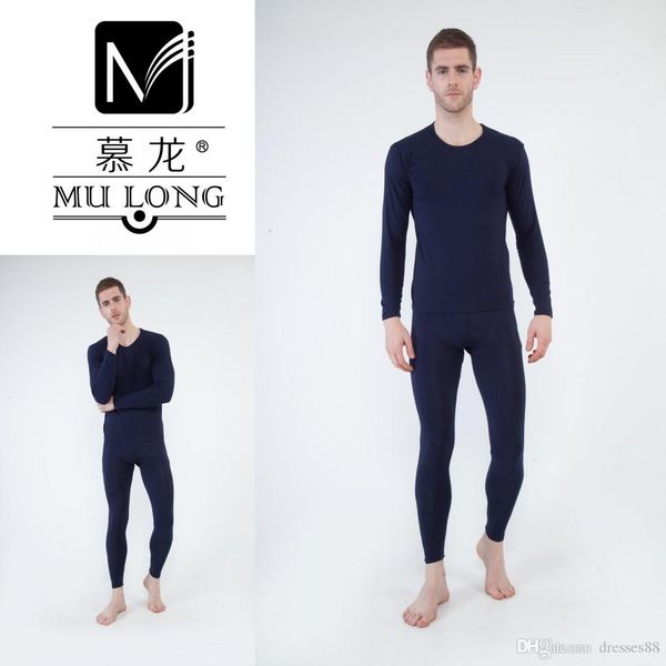 

2019 the new autumn and winter men 's suit thermal underwear thick round collar cotton in the elderly warm suit, White
