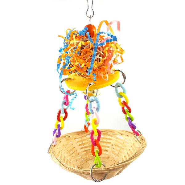 

parrot articles bird toys parrot sepaktakraw hanging nest spinning gnaw toys the bird's nest toys hanging nest hammock swing