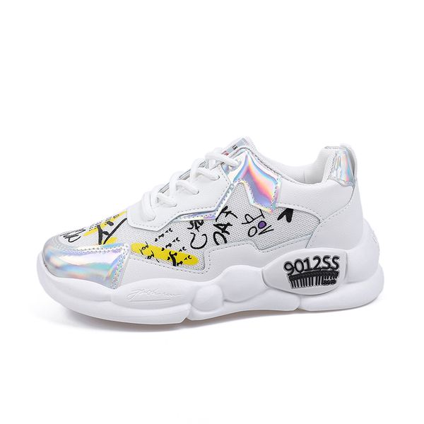 

women running shoes pink sneakers new laser graffiti autumn ladies platform sneakers breathable gym sports triple-s walking