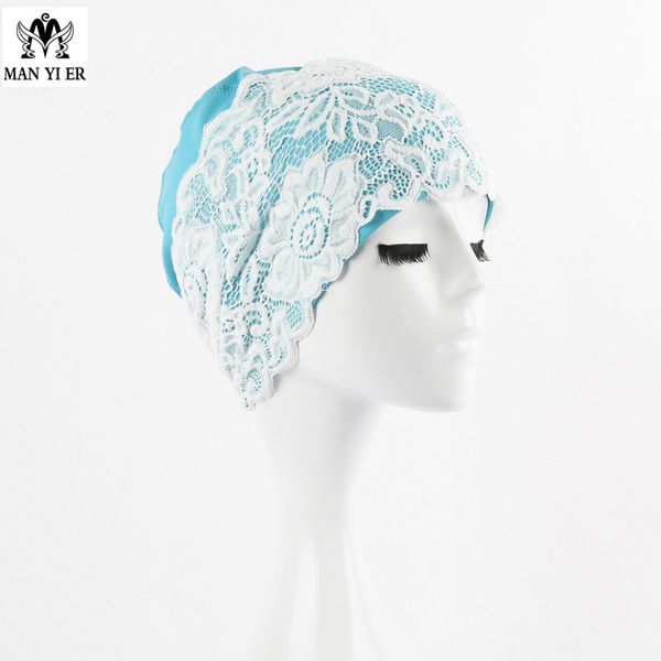 

new women super comfortable ear protection long hair large swimming lace caps ing