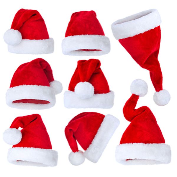

1pc christmas santa claus red hats caps for and children xmas decor new year's gifts home party supplies