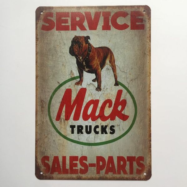 

mack trucks sales parts vintage metal tin sign poster for pub garage shabby chic wall kitchen cafe bar home decor