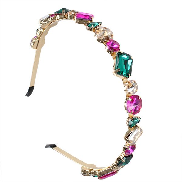 

2020 new korean colorful crystal rhinestone headband for girl women jewelry festival hair accessories, Slivery;white