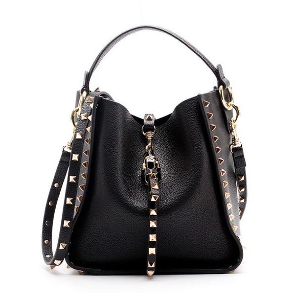 

est brand ladies leather rivet handbags leopard head shoulder messenger bag high terminal mother bag bucket bag ing