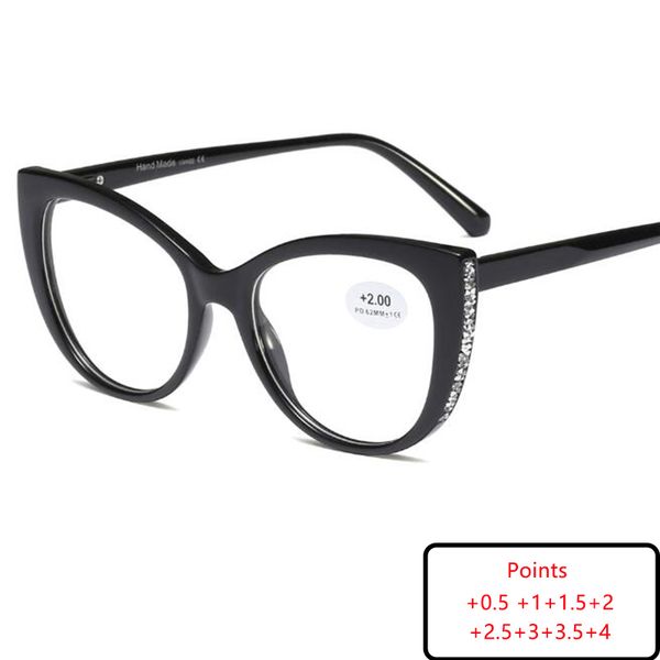

trendy black cat eye reading glasses luxury designer women eyeglasses frame computer transparent glasses prescription spectacle