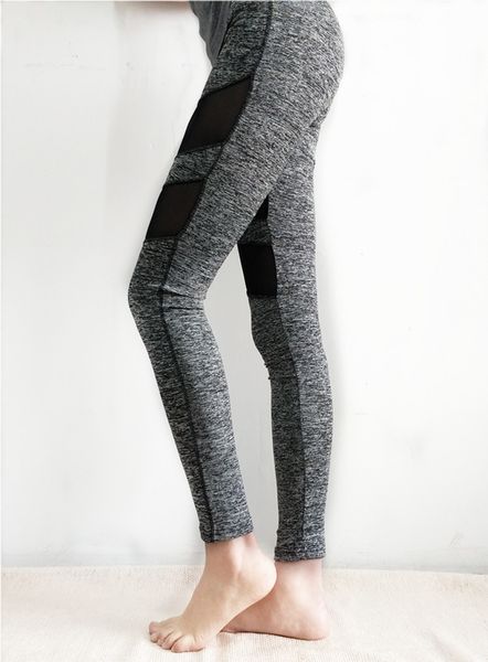 

womens fashion two-stage mesh splicing yoga pants ladies luxury high waist tights pants yogo gym workout sportwear 2020 new, Black