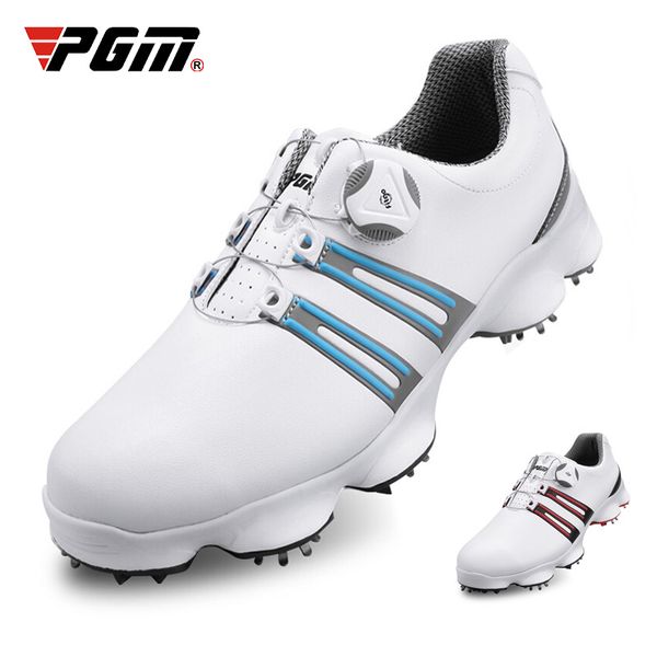 

men automatic knob golf shoes leather waterproof breathable sneakers anti-skid spiked training sport shoes high quality