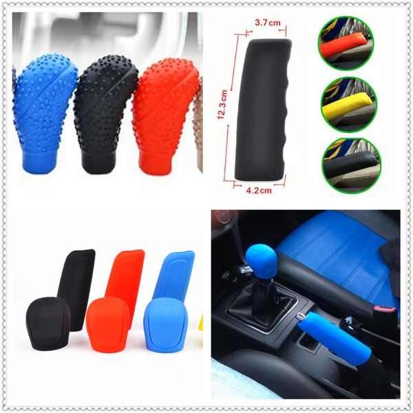 

1set car rubber shift gear knob cover handbrake skin protector for taurus mondeo galaxy falcon everest s-max escort