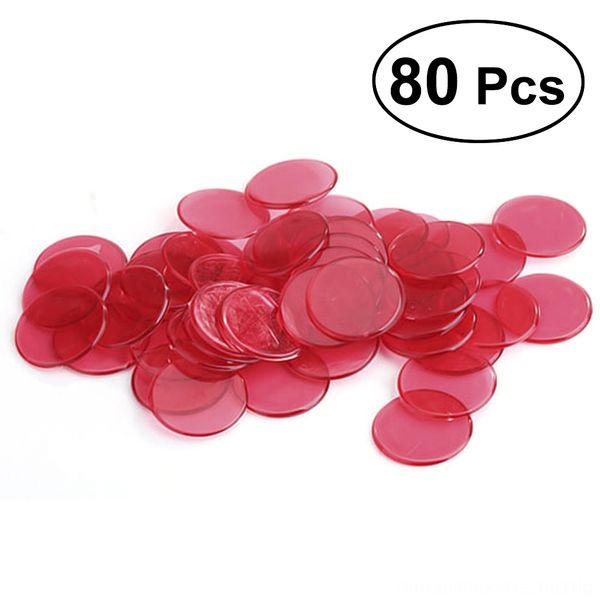 

80pcs transparent counters counting bingo running wear athletic & outdoor apparel chips plastic markers bingo supplies red, Black;blue