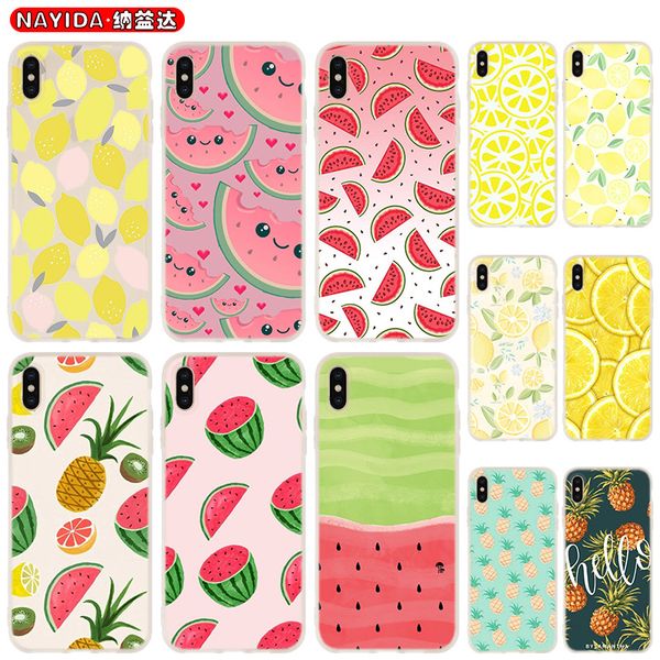 

soft phone case for iphone 11 pro x xr xs max 8 7 6 6s 6plus 5s s10 s11 note 10 plus huawei p30 xiaomi fruit lemon watermelon pineapple