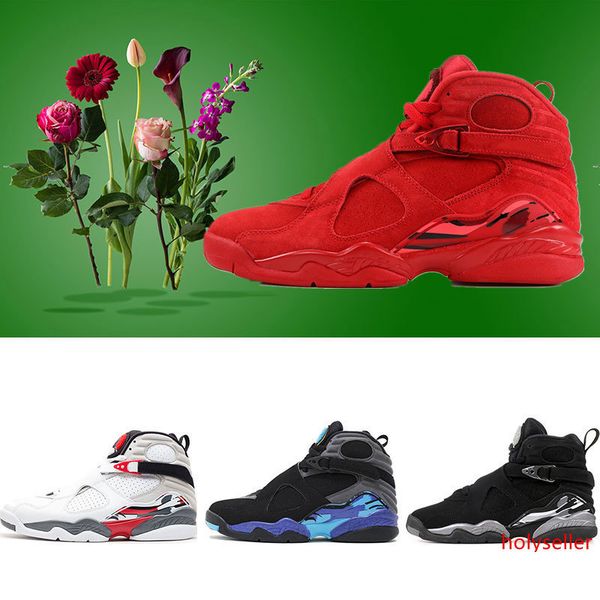 

2019 new arrivel mens basketball shoes 8 valentines day aqua release chrome 8s sports sneakers trainers shoes size 8-13
