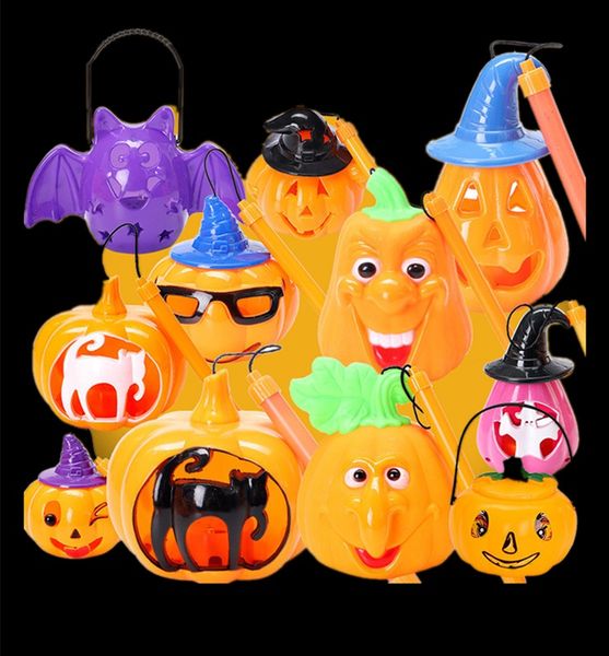 

новые дети хеллоуин портативный музыкальный фонарь skeleton черный и белый кот висячие тыквы фонарь свет лампы хэллоуин decor