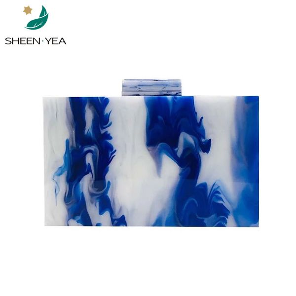 

новое поступление бренд-дизайнер молочно-синий акриловый вечерняя сумка милые девушки партии выпускного вечера повседневная клатч кошелек ми