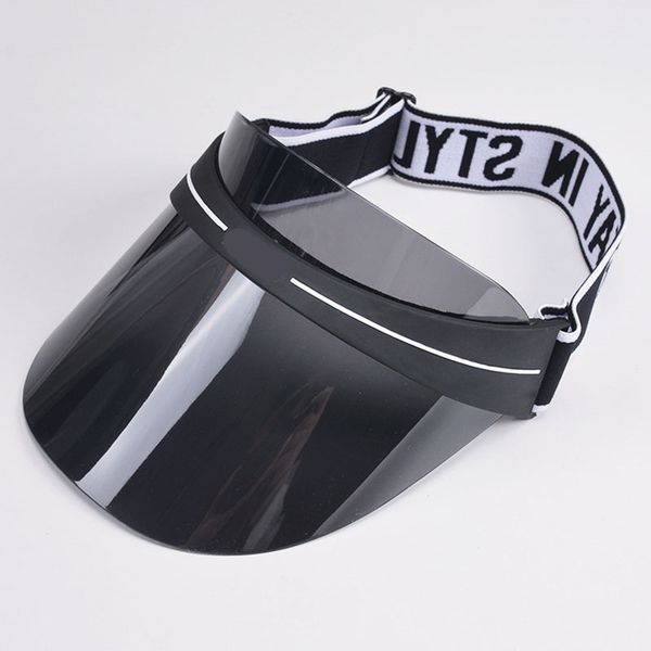 

women transparent pc plastic empty sun hat female fashion letter sports sunshade travel sunscreen driving baseball cap v15, Blue;gray