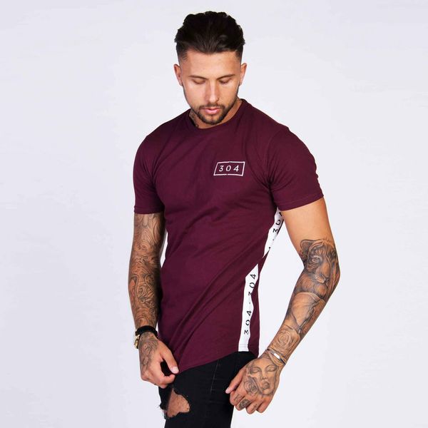 Fashion-Mens Estate Palestre Fitness Marca T-shirt Crossfit Bodybuilding Camicie sottili Stampato O-Collo Maniche corte T-shirt in cotone Abbigliamento